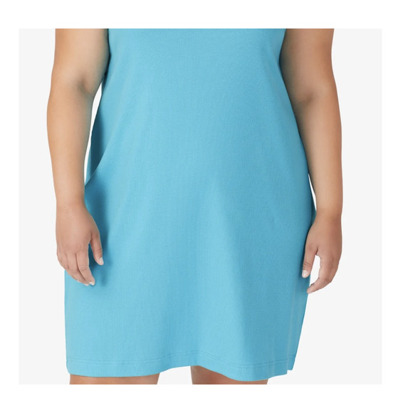 Fila Women's Logo Tank Dress Ribbed Blue NWT - Picture 2 of 5